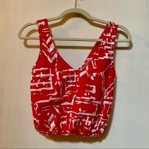 Red and white vintage sleeveless crop top